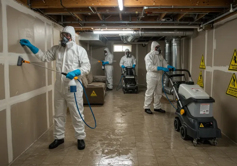 Basement Moisture Removal and Structural Drying process in Palm Aire, FL